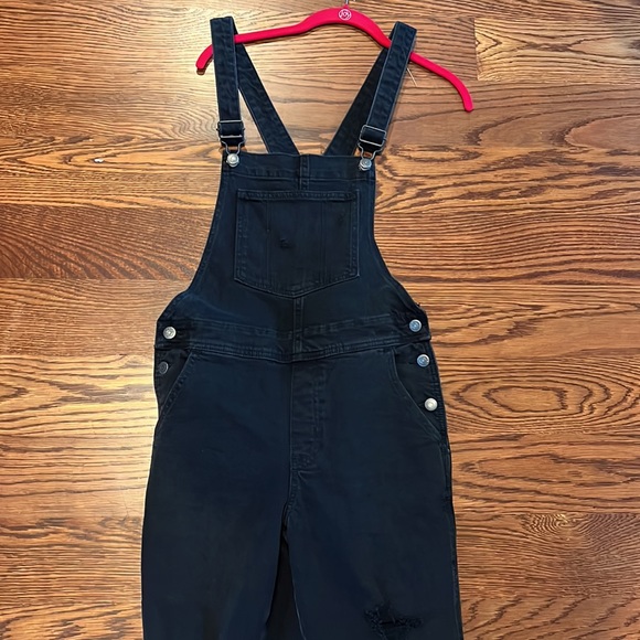 OG Straight Black-Wash Ripped Jean Overalls - Picture 5 of 7
